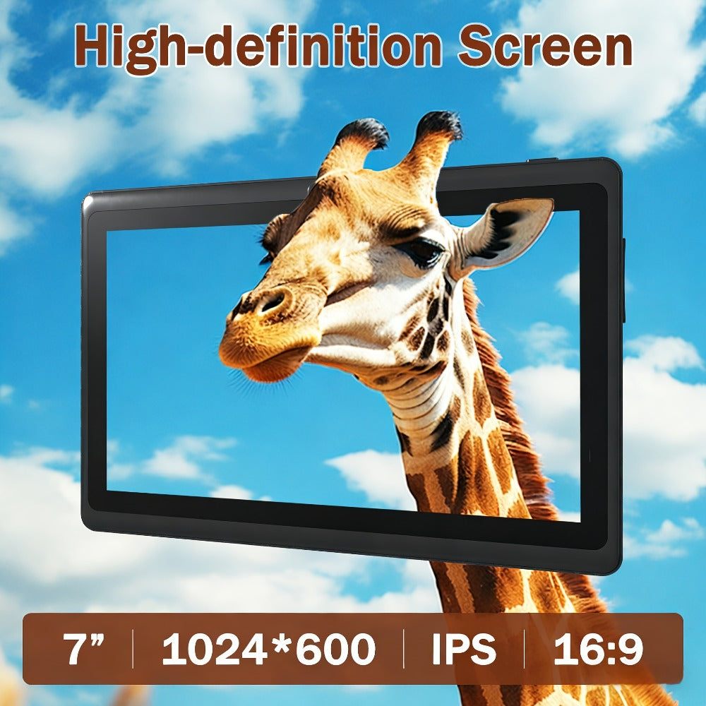 Android Tablet 7-Inch with Android 12, 4GB RAM, 32GB Internal Storage, Quad-Core CPU and Dual Cameras