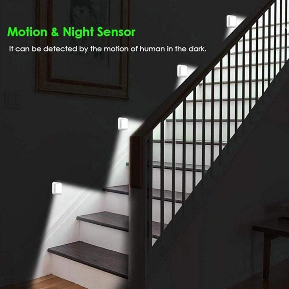 Two-Piece Square Battery Night Light Set with Motion Sensors in Cool or Warm Light Options
