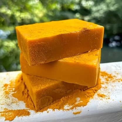 Kojic Acid Soap Set with Turmeric & Lemon, Handmade Cold-Processed Brightening Bars for Face & Body, Deep