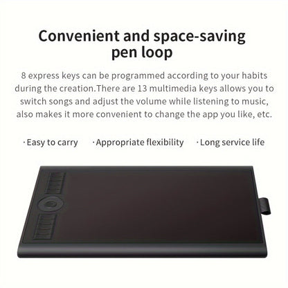 GAOMON M10K Drawing Tablet 8192 Levels Pressure Sensitivity Battery-Free Stylus 10 Programmable for an Everyday Personal Care Routine