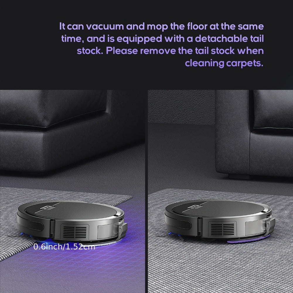 Robot Vacuum Cleaner Mop Combo 5000Pa Max Suction 2-in-1 with App & Voice Control - Scheduled Cleaning