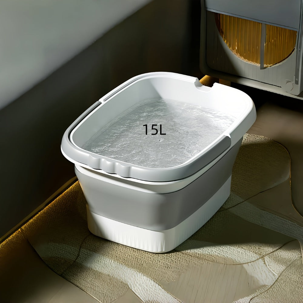 Foldable Foot Bath Tub Collapsible Foot Soak Basin 3.96 Gallon with Carry Handle Portable Pedicure Soaking Tub Space-Saving Easy Clean