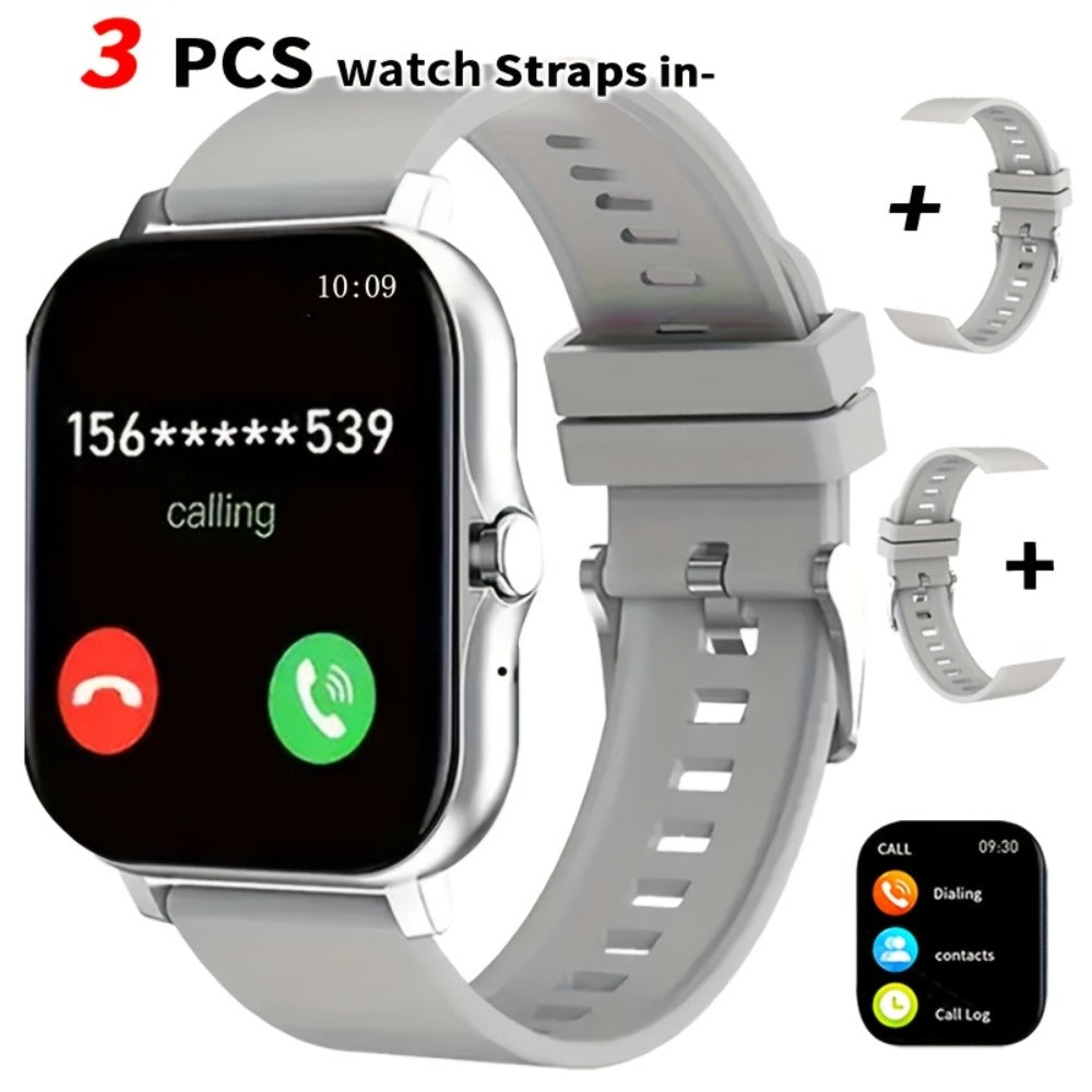 Smartwatch Email Display 1.83" Full Touch – Wireless Calling, Pedometer, Activity Tracker, Multi-Exercise Modes, Dual TPU Strap, USB
