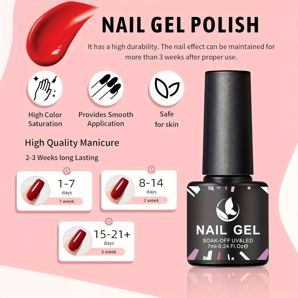 35-Color Gel Nail Polish Kit with UV LED Lamp, Electric Nail Grinder, Four Top Coats and Decoration Tools