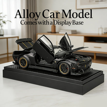 1:32 Scale Dodge Hellcat Die-Cast Metal Car Model with Openable Doors & Display Base, Collector Diecast Vehicle