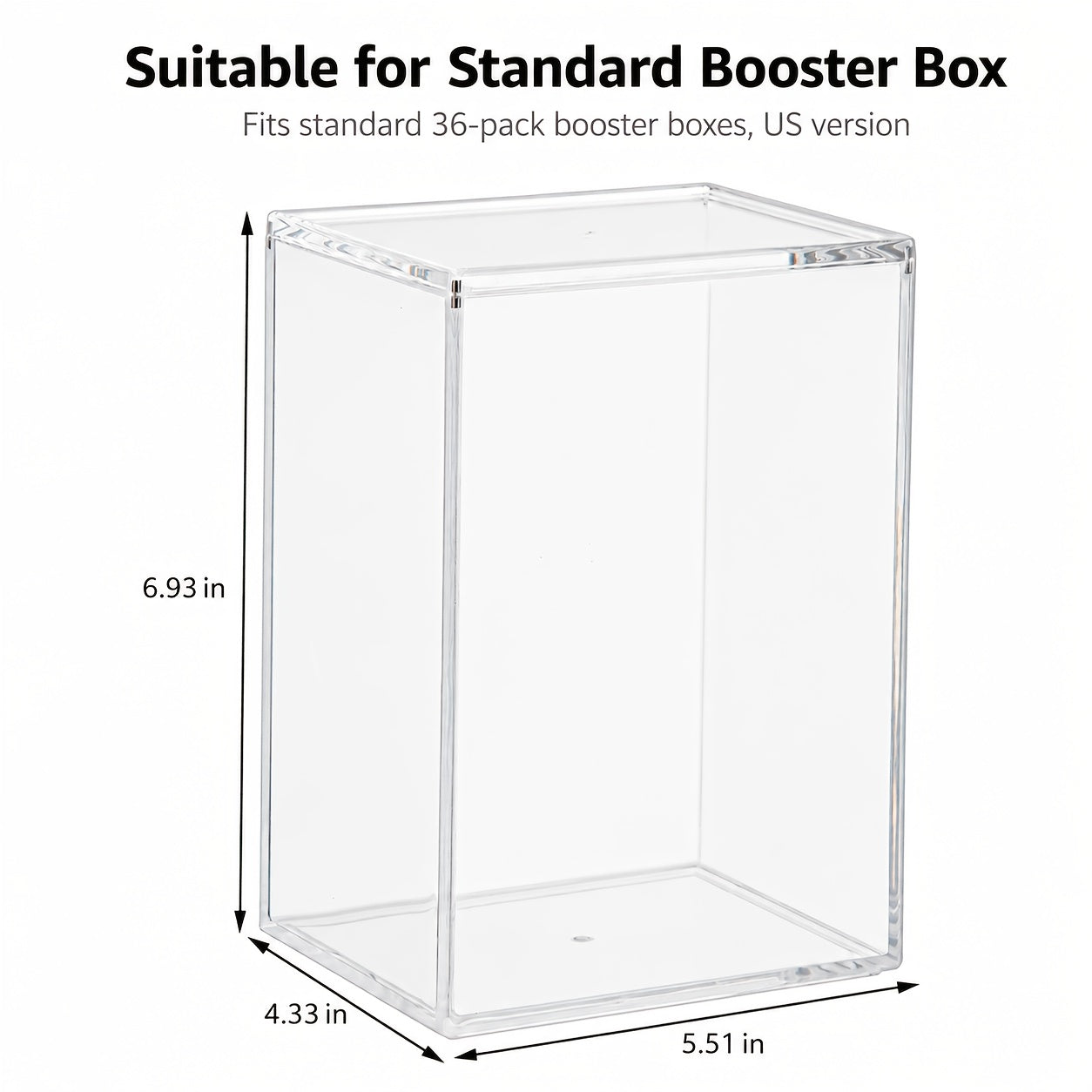 Acrylic Display Box for Pokemon ETB & Trading Cards – 6mm Stackable Magnetic Dustproof Case for Elite Trainer Box