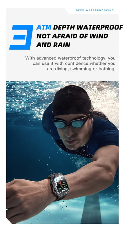 Smart Watch 2.02-Inch Rugged TFT Display with 500mAh Battery, LED Flashlight and Wireless Calling