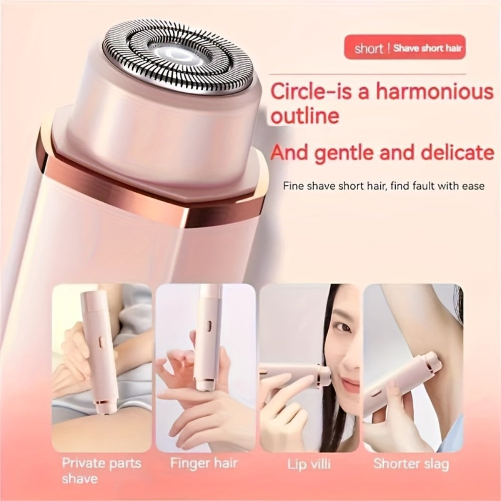 Bikini Trimmer Electric 2-in-1 Rechargeable Dual-Head Face Shaver for Women – Stainless Steel Blade USB Cordless Hair Remover for Bikini