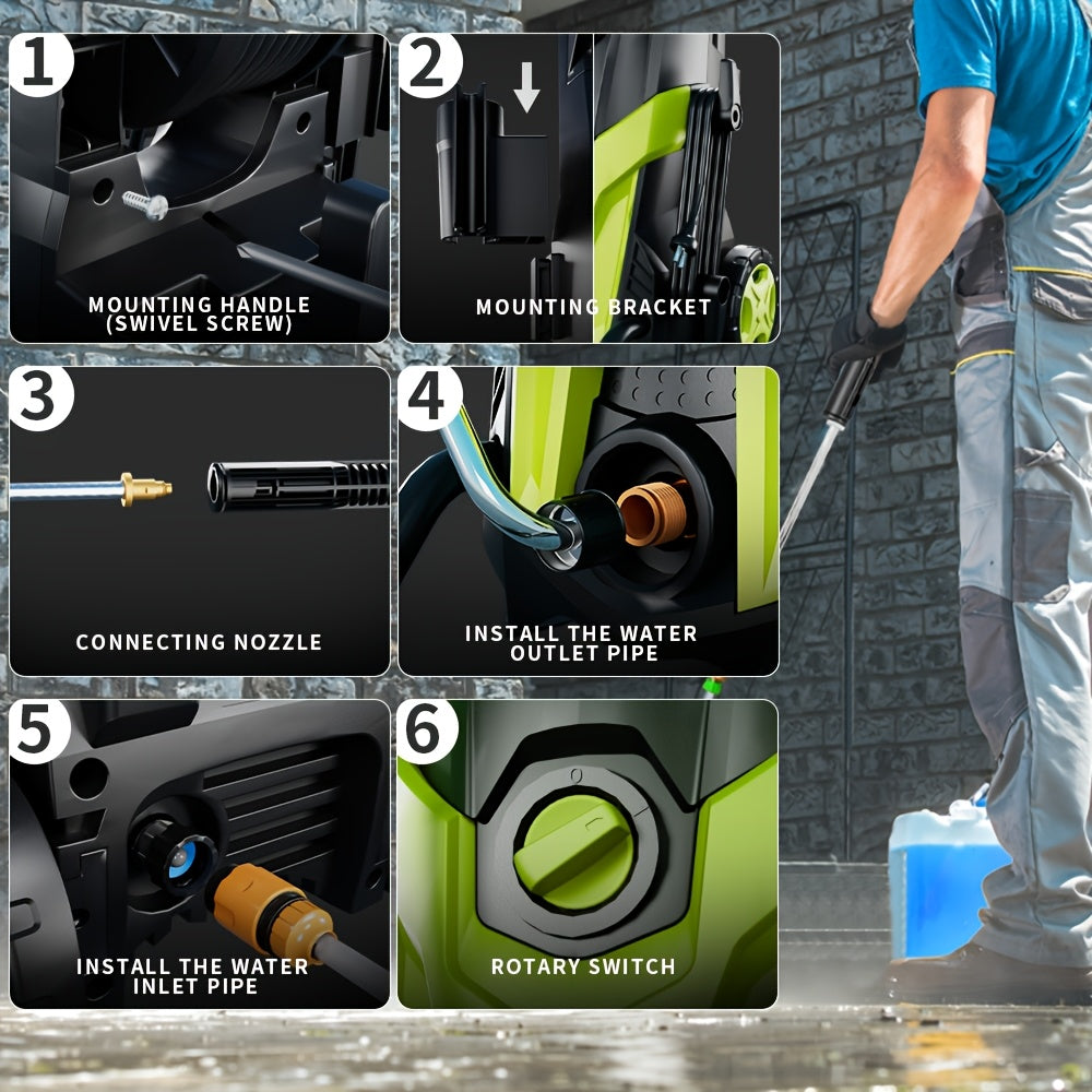 Electric Pressure Washer High PSI for Garden, Patio and Yard Use, with the Listed Configuration