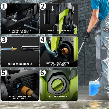 Electric Pressure Washer High PSI for Garden, Patio and Yard Use, with the Listed Configuration