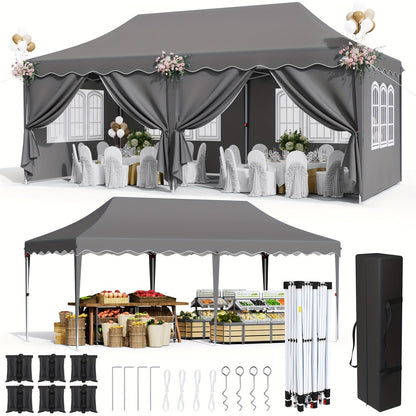 Pop Up Canopy Tent with Sidewalls, Outdoor Party Wedding Backyard for Garden, Patio and Yard Use
