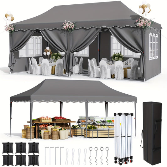 Pop Up Canopy Tent with Sidewalls, Outdoor Party Wedding Backyard for Garden, Patio and Yard Use