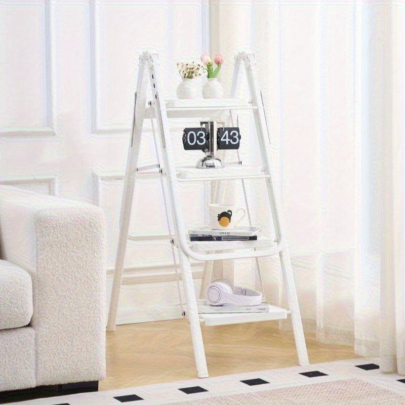 Folding Clothes Drying Rack Ladder, 4-Step Collapsible Laundry Drying Stand, Sturdy Freestanding Garment Dryer