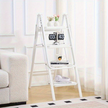 Folding Clothes Drying Rack Ladder, 4-Step Collapsible Laundry Drying Stand, Sturdy Freestanding Garment Dryer