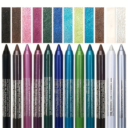 Waterproof Eyeliner Pencil Set 12 Colors with Sharpener Long Lasting Multicolor Eye Liner Kit for Daily Wear Stage Cosplay Festival Party