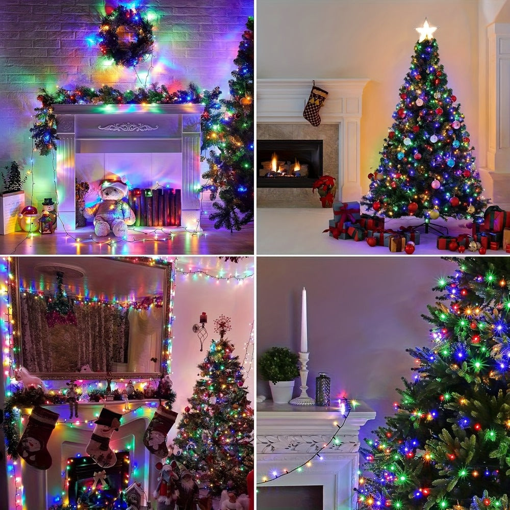 500 LED Christmas String Lights 170 Feet, 8 Lighting Modes with Memory Plug, Transparent Wire Outdoor Lights for Christmas Tree