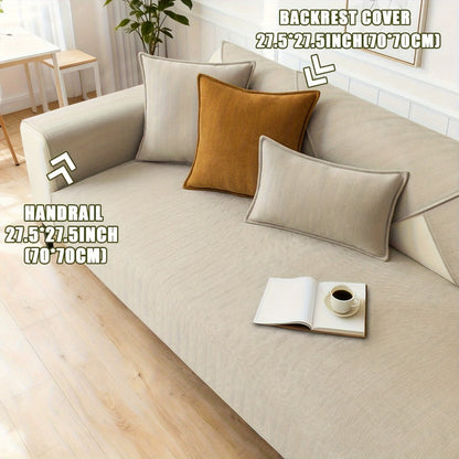 Sofa Cover Ribbed Chenille Stretch Panels for 1 to 4 Seats, Armrests or Cushions with Model-Specific Size and Color Options