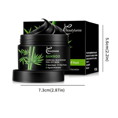 Bamboo Charcoal Clay Face Mask Deep Cleansing Pore Minimizing Oil Control Blackhead Remover for Bath Time, Home Spa and Personal Care