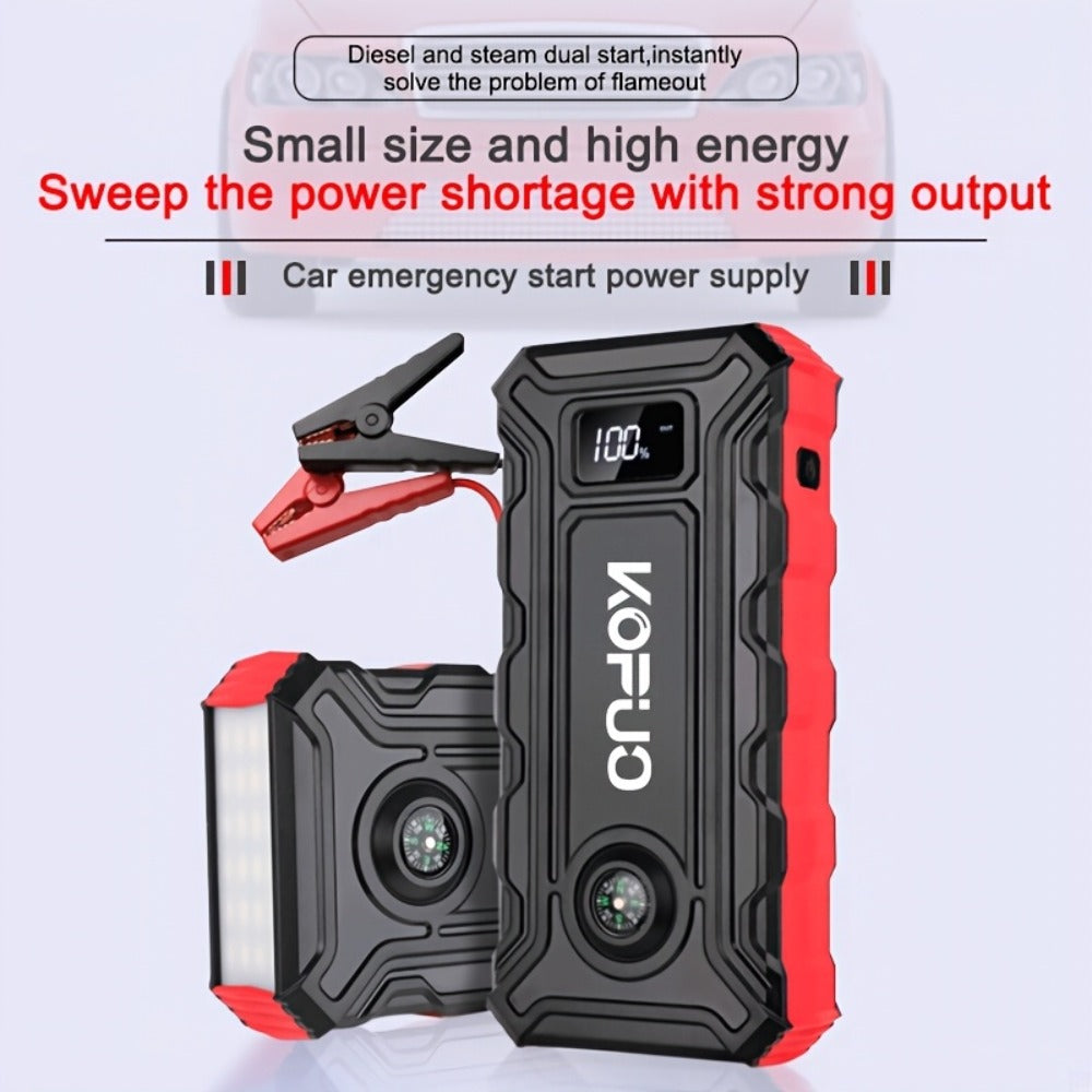 Red or Green Jump Starter with Digital Battery Display and Smart-Clip or Straight-Clip Cable Options