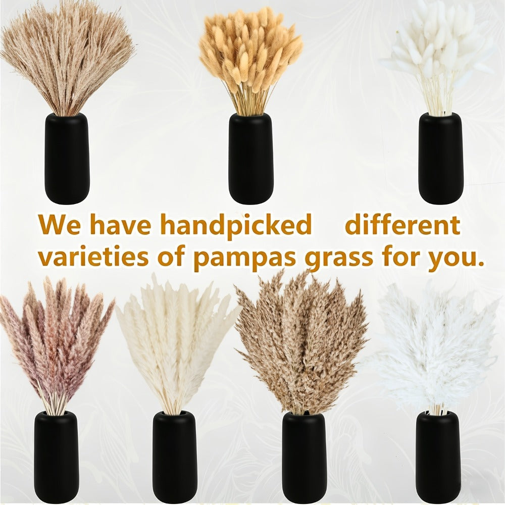 Dried Pampas Grass Decor Bouquet – Natural Fluffy Pampas Stems for Boho Wedding Centerpiece, Living Room Vase Filler, Nursery & Home Decor