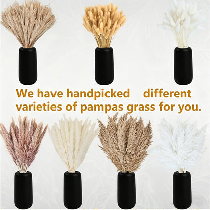 Dried Pampas Grass Decor Bouquet – Natural Fluffy Pampas Stems for Boho Wedding Centerpiece, Living Room Vase Filler, Nursery & Home Decor