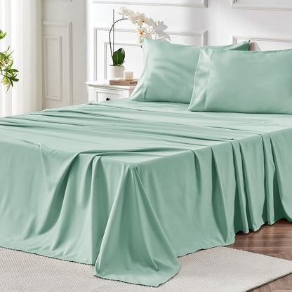 Bed Sheet Set Microfiber with Size-Dependent 3- or 4-Piece Contents, Four Bed Sizes and Eleven Colors
