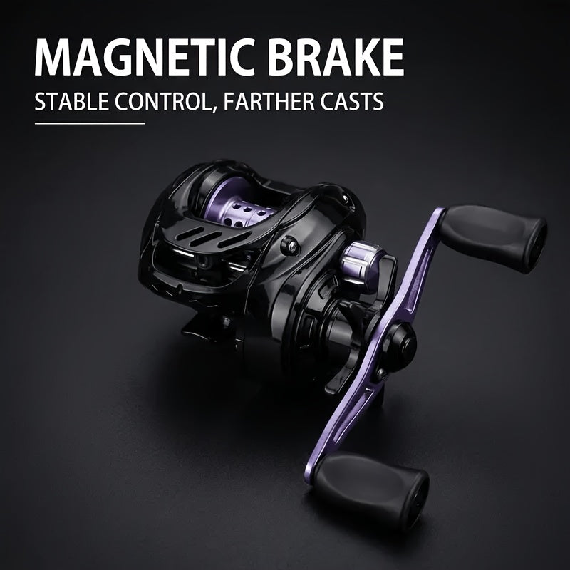 Baitcasting Reel 7.2:1 High-Speed Gear Ratio, 5+1 Ball Bearings 17.64LB Max Drag, Lightweight Freshwater Saltwater Bass Fishing Reel