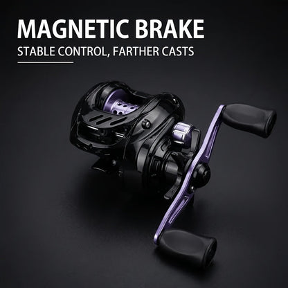 Baitcasting Reel 7.2:1 High-Speed Gear Ratio, 5+1 Ball Bearings 17.64LB Max Drag, Lightweight Freshwater Saltwater Bass Fishing Reel