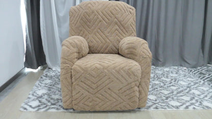 Sofa Cover Three-Seat Jacquard Knit Slipcover with Side Pocket, Elastane Stretch and Seven Solid Colors