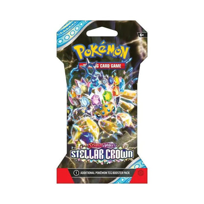 Pokemon TCG Stellar Crown Sleeved Booster Pack, Scarlet & Violet, 10 Cards, Terapagos Cinderace ex Hydrapple ex