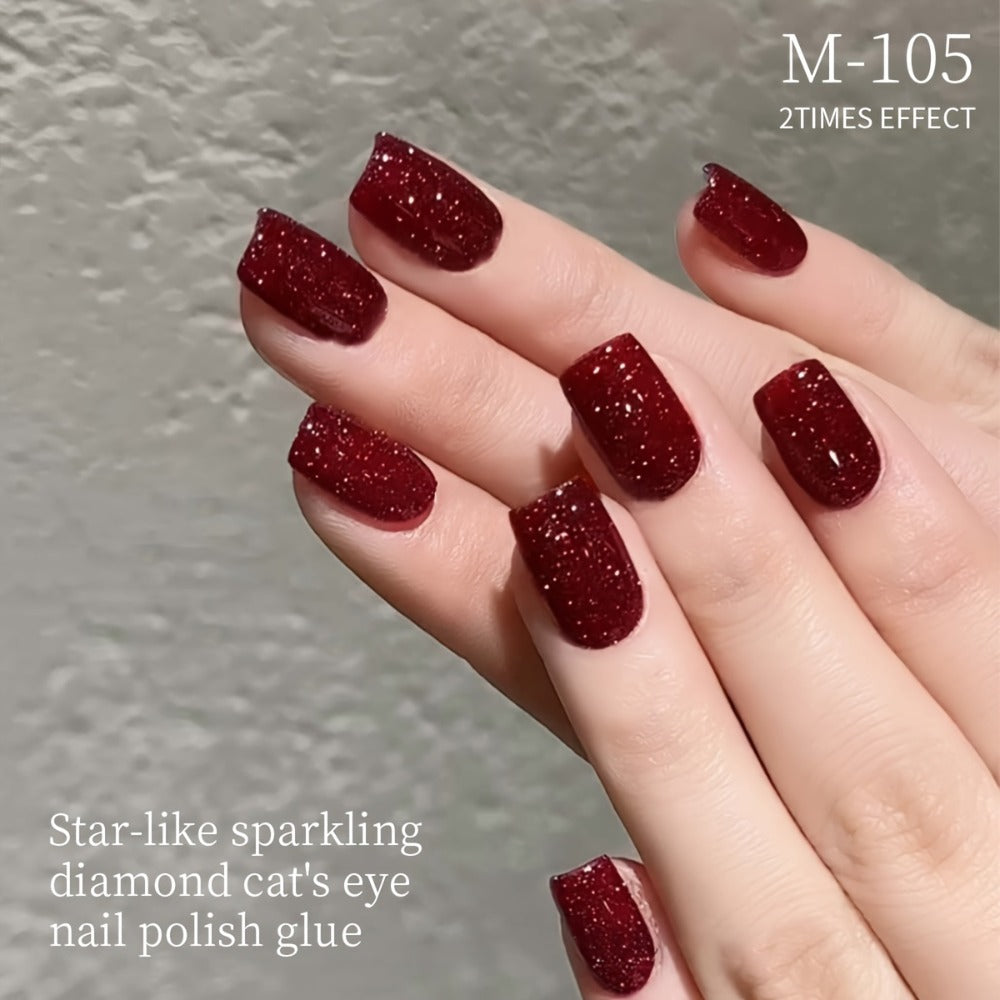 Gel Nail Polish 5-Color Broken-Stone Glitter Set in 0.51oz Bottles with Sparkling Finish and UV/LED Soak-Off Cure
