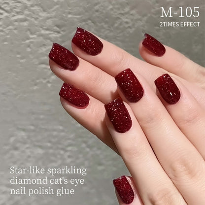 Gel Nail Polish 5-Color Broken-Stone Glitter Set in 0.51oz Bottles with Sparkling Finish and UV/LED Soak-Off Cure
