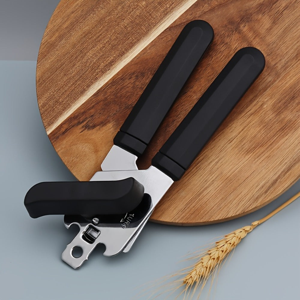 Can Opener 3-in-1 Stainless Steel Manual Can Opener with Smooth Edge Bottle Opener Handle for Home Cooking, Dining and Outdoor Meals