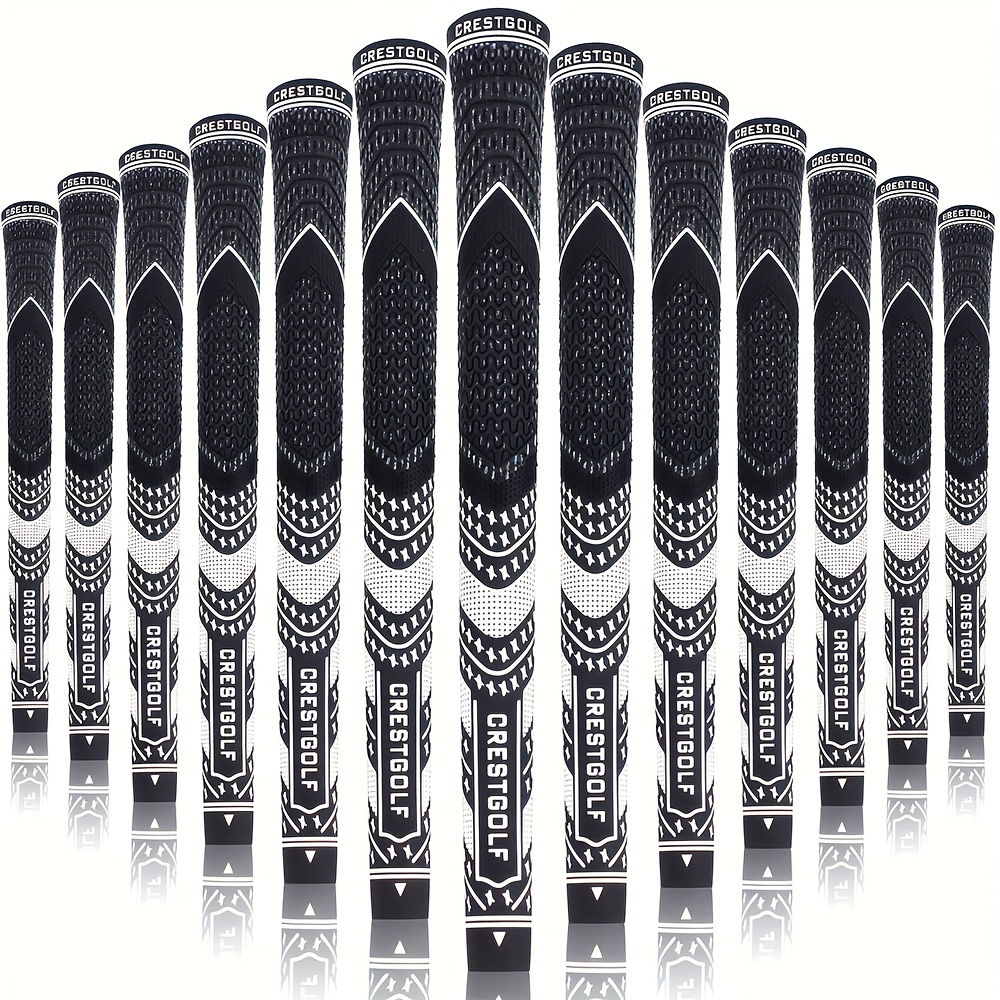 Midsize Golf Grips Set 13 Pack – All Weather Hybrid Rubber Golf Club Grips with Ecological Yarn Thread Technology, Multiple Colors