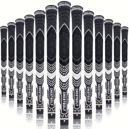 Midsize Golf Grips Set 13 Pack – All Weather Hybrid Rubber Golf Club Grips with Ecological Yarn Thread Technology, Multiple Colors