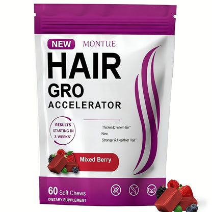 MONTUE Biotin Hair Gummies with Arginine, Vitamin C & Vitamin E, Daily Hair Nourishment Supplement for Women
