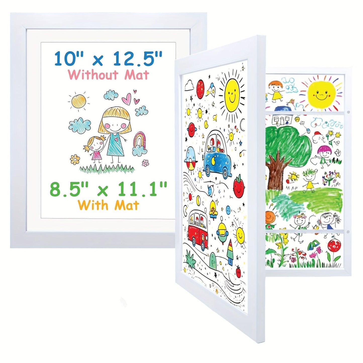 Kids Artwork Frame Front Opening Changeable 8.5x11 Children Art Display Picture Frame Holds for Entryways, Bedrooms and Living Spaces