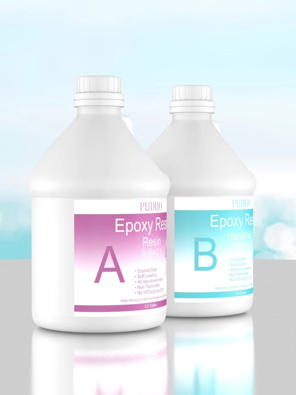 Epoxy Resin Kit Ultra Clear Bubble-Free Self-Leveling, 2-Part Casting & Coating Resin for River Tables Countertops Crafts
