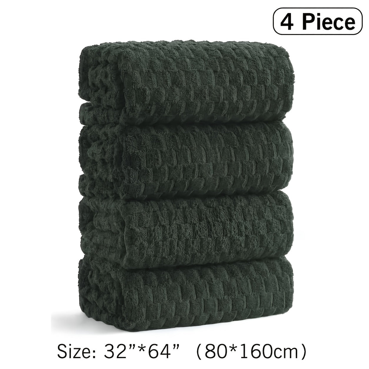 Bath Towels Set Single or 4-Piece 800GSM Oversized Microfiber Towels 32 x 64 Inch for Home and Guest Use