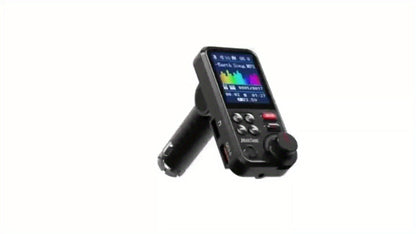 Car FM Transmitter with 1.8-Inch Color Screen, Rotary Control, AUX Port and Four Audio Sources