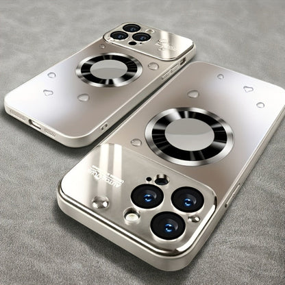 Phone Case Matte Titanium-Finish Cover with Built-In Glass Lens Protector for Select iPhone Models