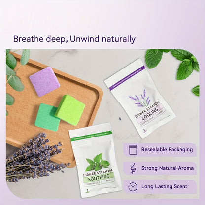Shower Steamers Gift Set 6 Pcs Individually Wrapped – Natural Essential Oil Aromatherapy, for Bath Time, Home Spa and Personal Care
