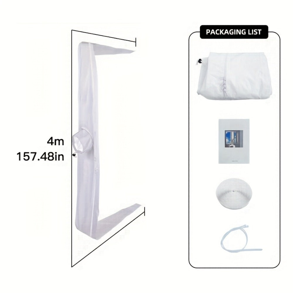 Portable AC Window Sealing Strip Universal | Adjustable Air Conditioner Exhaust Hose Seal Kit with Zipper & Adhesive | 4M 5M 220" 236" Sizes