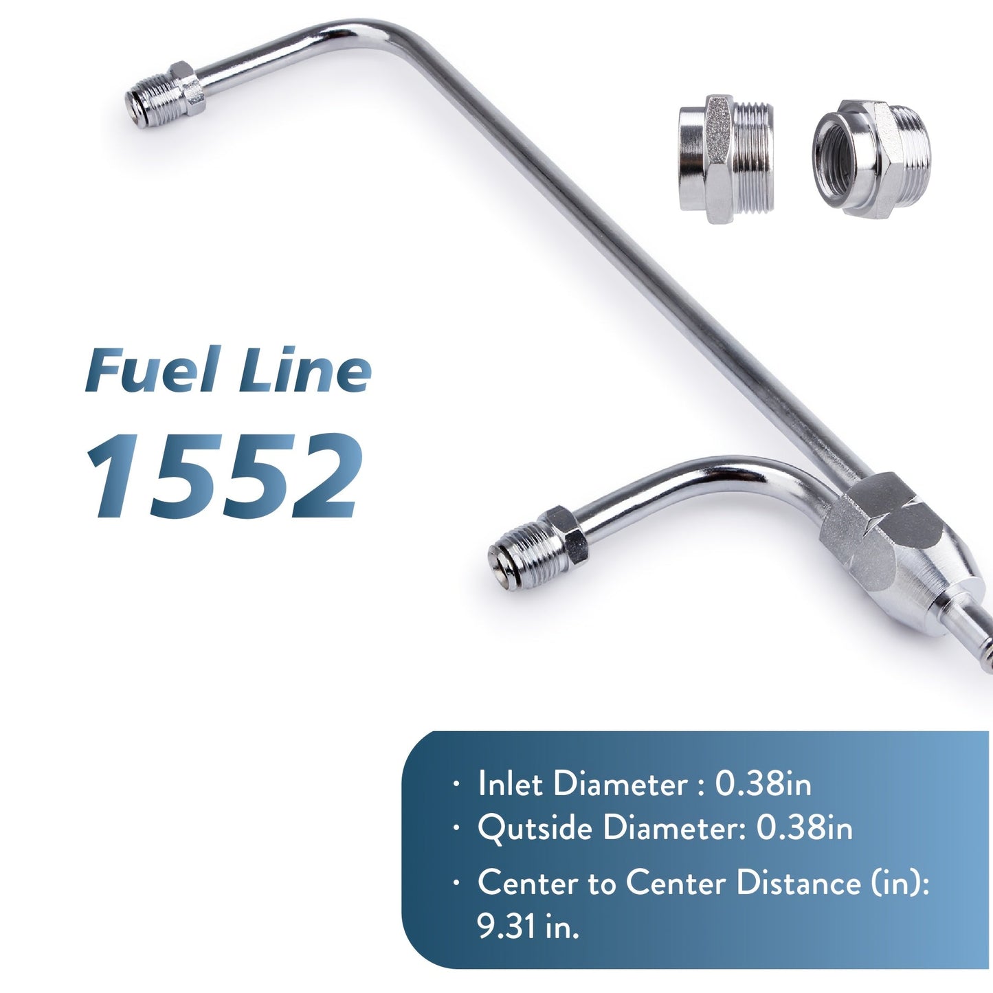 Dual Feed Fuel Line Kit Chrome 3/8" Hose – Compatible with Holley 4-Barrel 4150 Double Pumper Carburetor, Silver Brazed Copper Rigid Tube