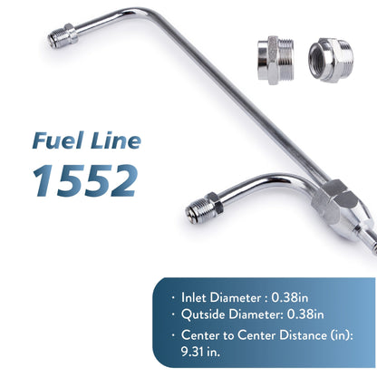 Dual Feed Fuel Line Kit Chrome 3/8" Hose – Compatible with Holley 4-Barrel 4150 Double Pumper Carburetor, Silver Brazed Copper Rigid Tube