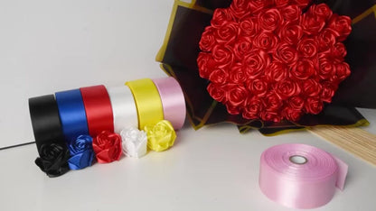 Satin Ribbon 1.5 Inch Wide – 8 Rolls 200 Yards Assorted Colors, Solid Color Silk Ribbon for Gift Wrapping, Hair Bows, Wedding, Party