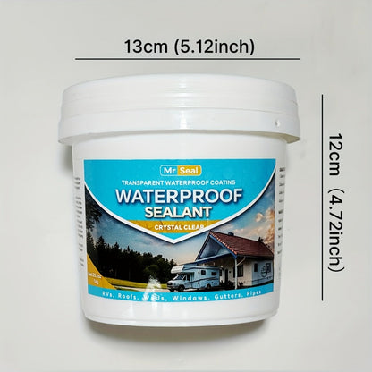 Clear Waterproof Sealant 1000g – Transparent Adhesive for Roof, RV, Wall, Pipe & Tile Leak Repair, Indoor & Outdoor, Includes Brush
