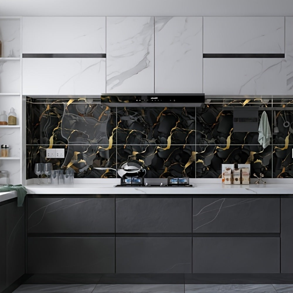 Peel and Stick Wall Tiles 50/100pcs PVC Marble Self Adhesive Vinyl Tile Stickers for Bathroom Kitchen Living Room