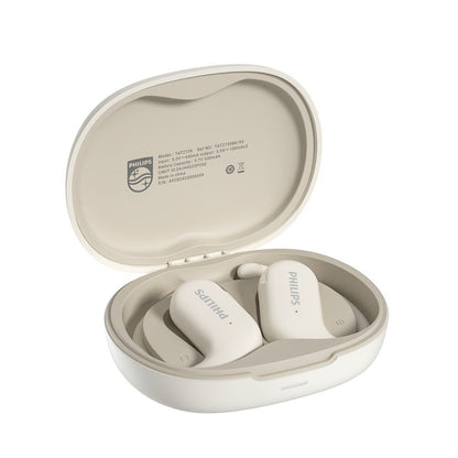 Philips TAT2739 Open Air Earbuds Wireless Bluetooth 5.3 Ear Hook Headphones with Wireless Charging Case