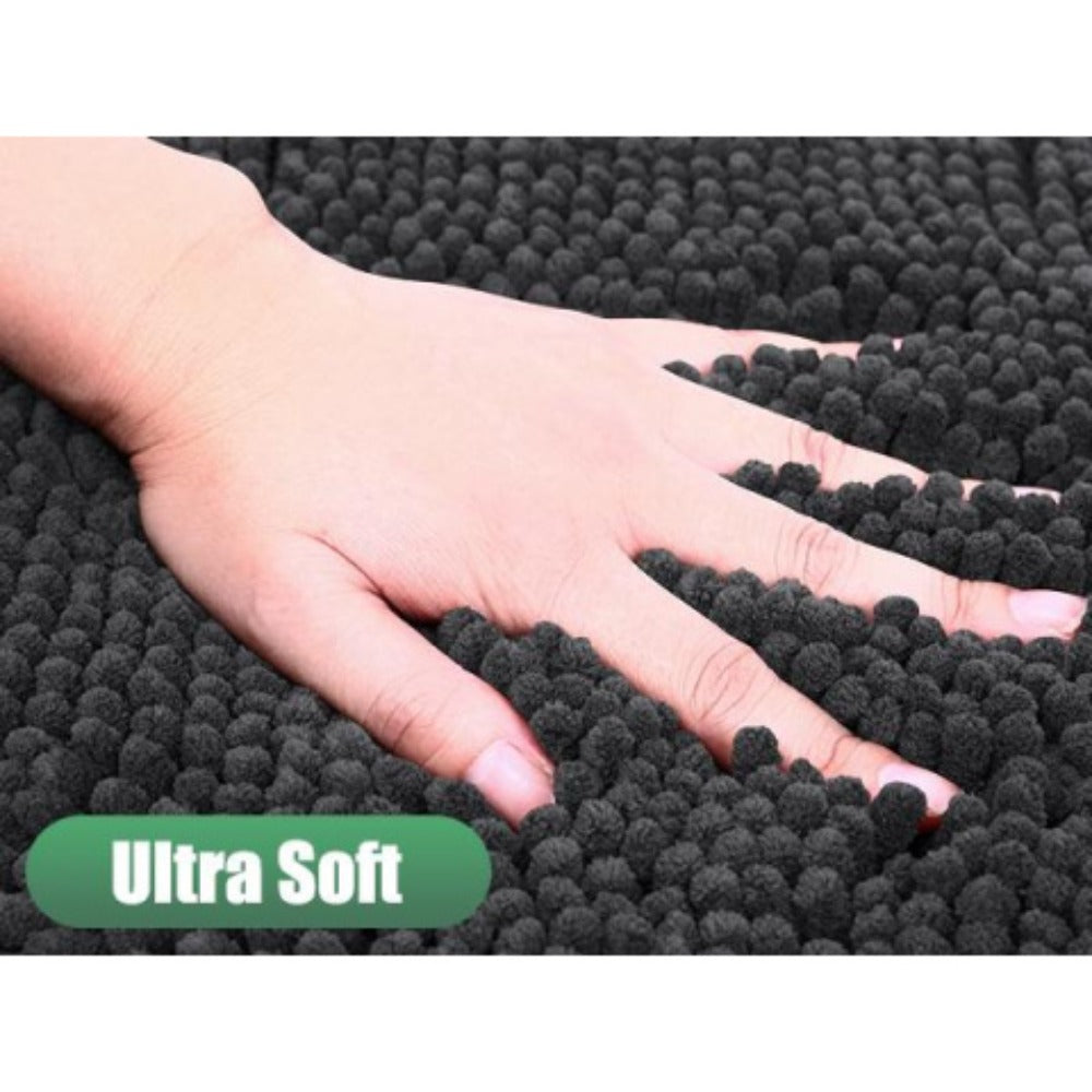 Chenille Doormat Absorbent Non-Slip Washable Indoor Outdoor Mat – Soft Shaggy Entryway Rug for Muddy Paws